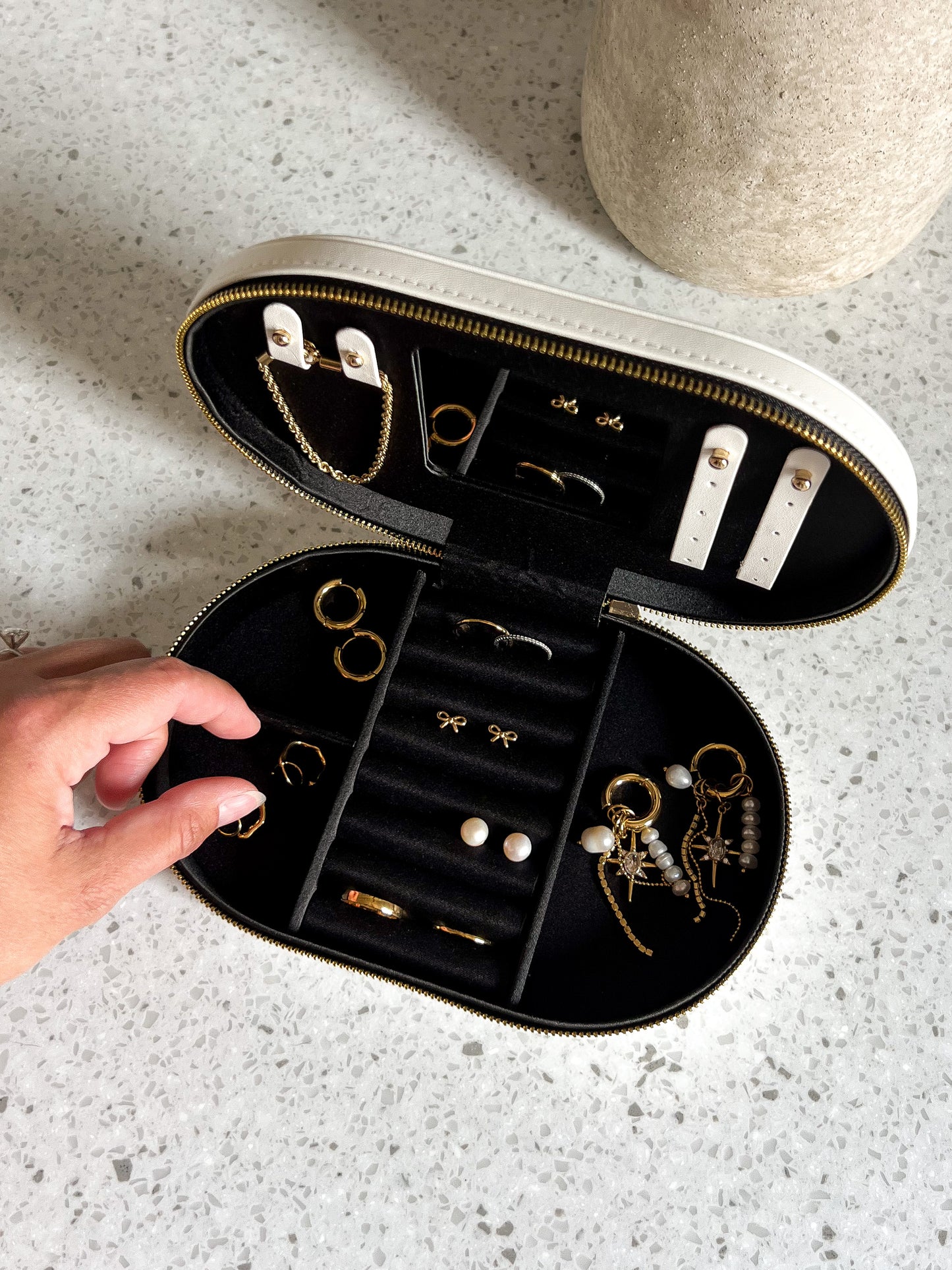 Oval Travel Jewelry Case